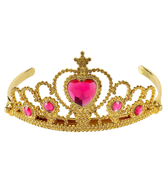 Goldene Tiara mit rosa Steinen