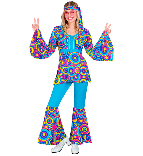 e-carnavalskleding-SYK 70s groovy kostuum blauw Jessica