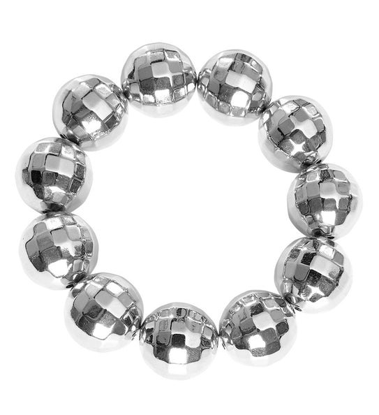 e-carnavalskleding-SYK Armband disco bal zilver