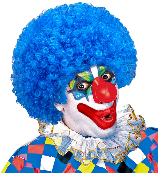 e-carnavalskleding-SYK Clownspruik krulletjes blauw