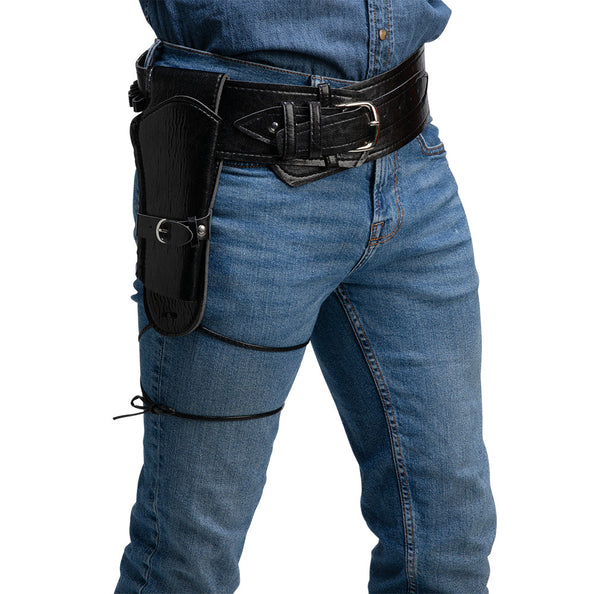 e-carnavalskleding-SYK Cowboy holster deluxe - zwart