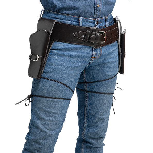 e-carnavalskleding-SYK Cowboy riem deluxe met 2 holsters