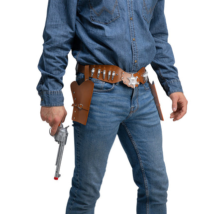 e-carnavalskleding-SYK Cowboy riem met 2 holsters