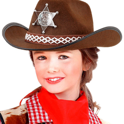 e-carnavalskleding-SYK Cowboyhoed bruin sheriff kind