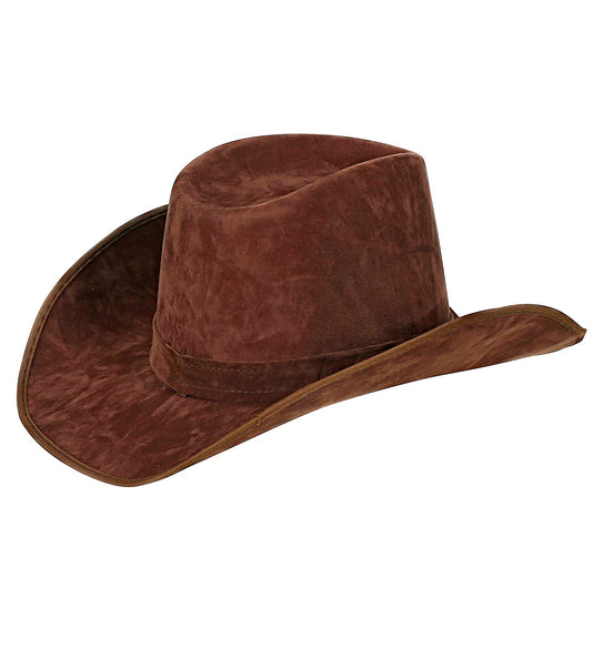 e-carnavalskleding-SYK Cowboyhoed bruin suede