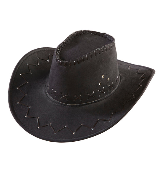 e-carnavalskleding-SYK Cowboyhoed Suede Zwart