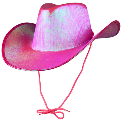 e-carnavalskleding-SYK Cowboyhoed texaans - Roze glanzend