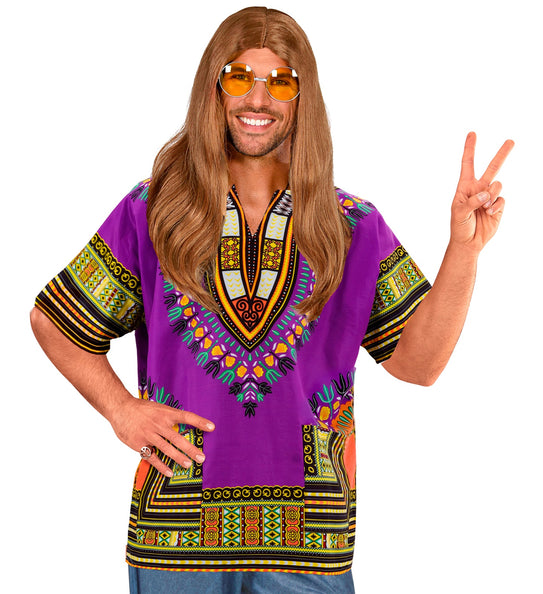 e-carnavalskleding-SYK Dashiki shirt Jimmy paars