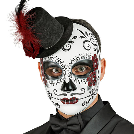 e-carnavalskleding-SYK Day of the Dead masker met hoed