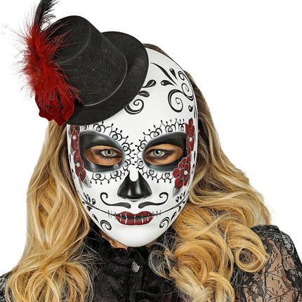 e-carnavalskleding-SYK Day of the Dead masker met hoed