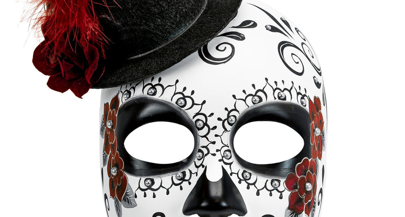 e-carnavalskleding-SYK Day of the Dead masker met hoed