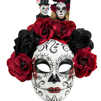 e-carnavalskleding-SYK Day of the Dead masker met rozen