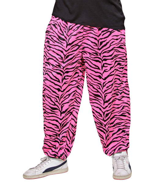 e-carnavalskleding-SYK Disco broek roze zebra print