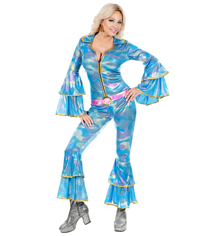 e-carnavalskleding-SYK Disco queen jumpsuit blauw