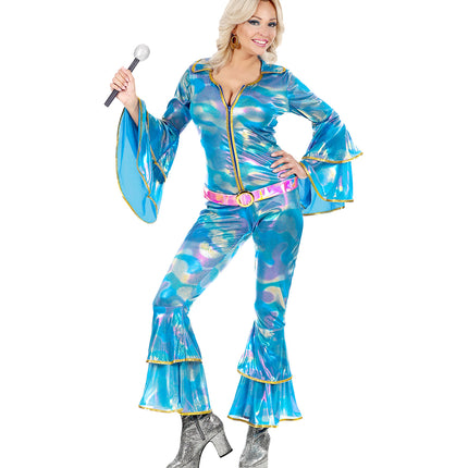 e-carnavalskleding-SYK Disco queen jumpsuit blauw