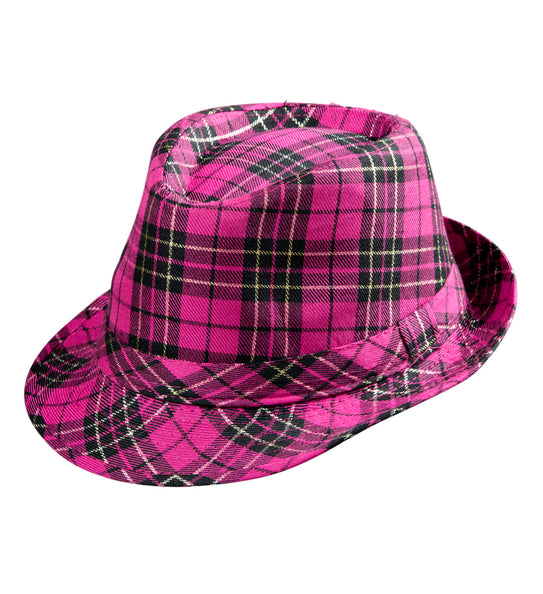 e-carnavalskleding-SYK Fedora Rose Met Tartan Print