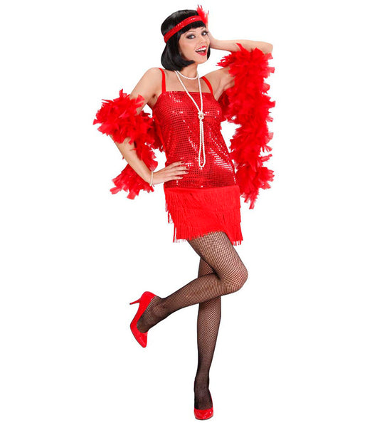 e-carnavalskleding-SYK Flapper Jurk Rood