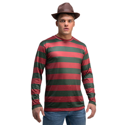 e-carnavalskleding-SYK Freddy krueger shirt rood groen