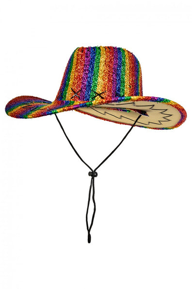 e-carnavalskleding-SYK Glitter regenboog cowboyhoed