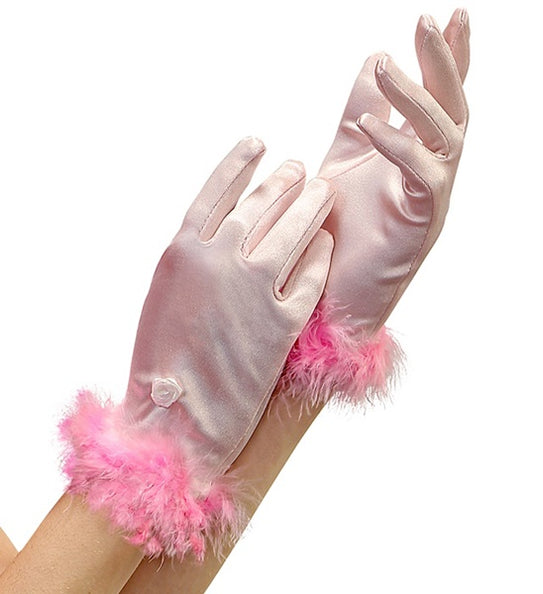 e-carnavalskleding-SYK Handschoenen roze glamour kinderen