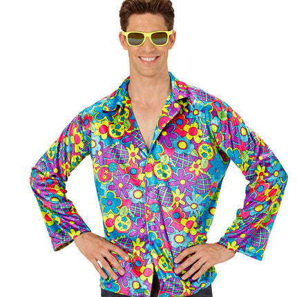 e-carnavalskleding-SYK Hippie shirt flower power