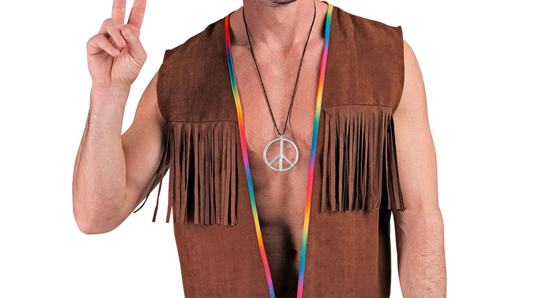 e-carnavalskleding-SYK Hippie vest met franjes donker bruin