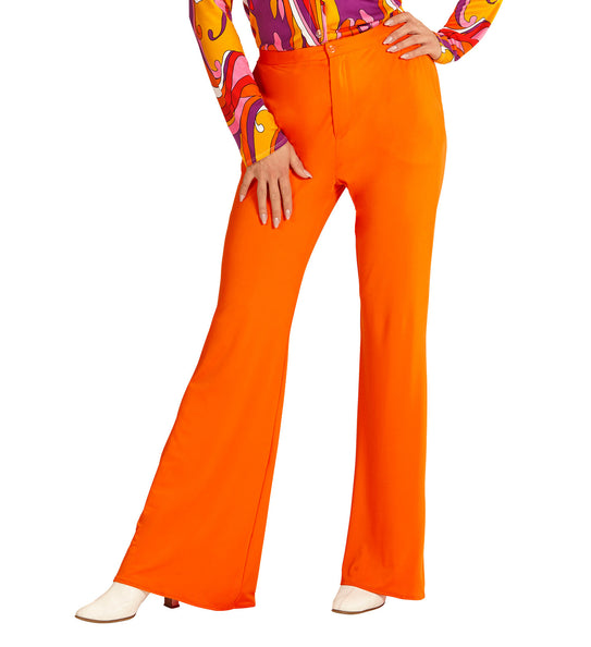 e-carnavalskleding-SYK Jaren 70 disco broek Groovy oranje