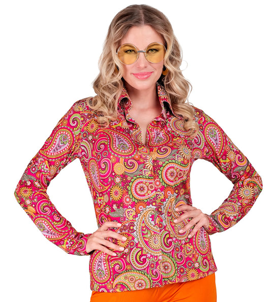 e-carnavalskleding-SYK Jaren 70 shirt paisley dames