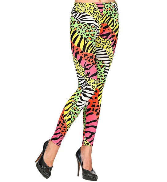 e-carnavalskleding-SYK Jaren 80 legging zebra neon