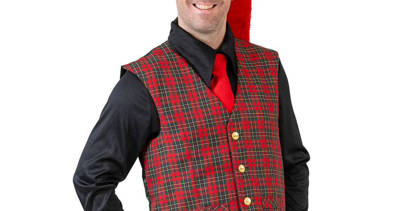 e-carnavalskleding-SYK Kerst gilet tartan