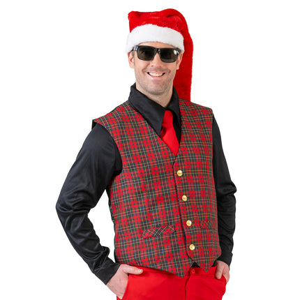 e-carnavalskleding-SYK Kerst gilet tartan