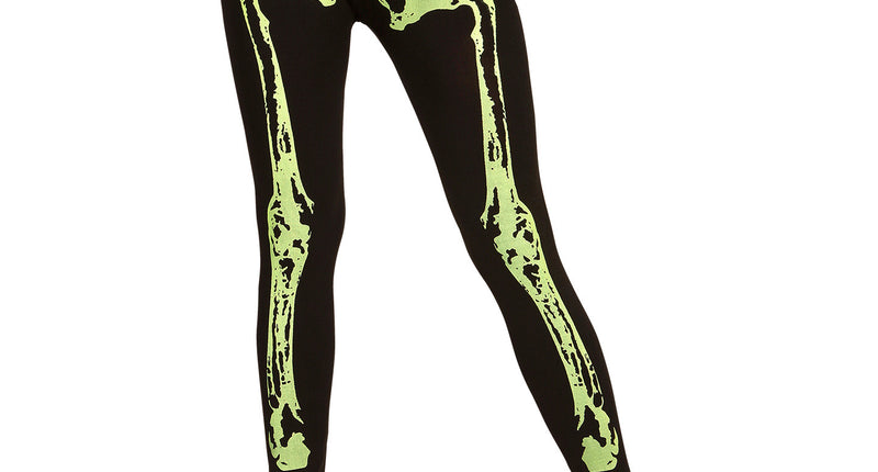 e-carnavalskleding-SYK Legging skelet neon groen