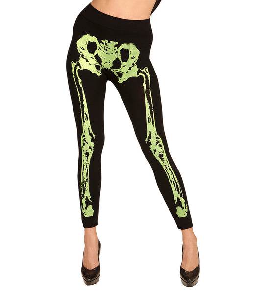 e-carnavalskleding-SYK Legging skelet neon groen