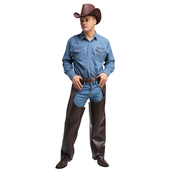 e-carnavalskleding-SYK Luxe leren cowboy chaps