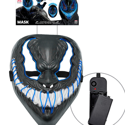 e-carnavalskleding-SYK Monster masker led blauw