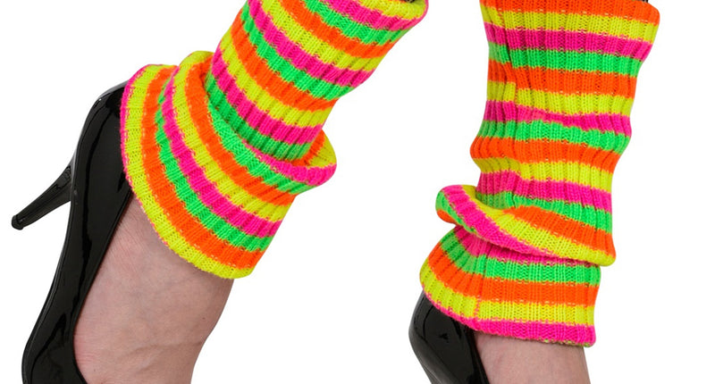 e-carnavalskleding-SYK Neon beenwarmers regenboog