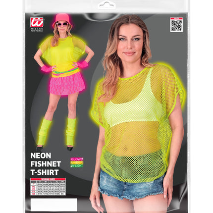 e-carnavalskleding-SYK Net t-shirt neon geel