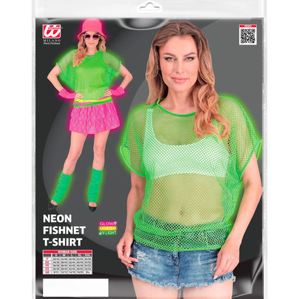 e-carnavalskleding-SYK Net t-shirt neon groen