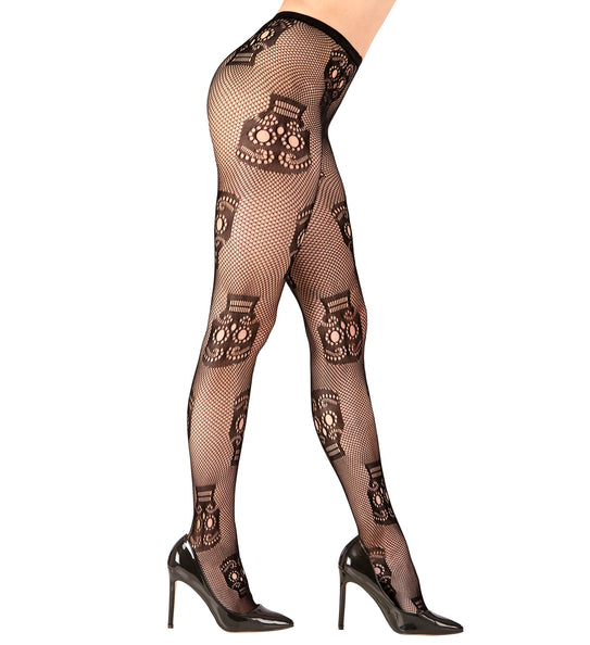 e-carnavalskleding-SYK Panty day of the dead schedels