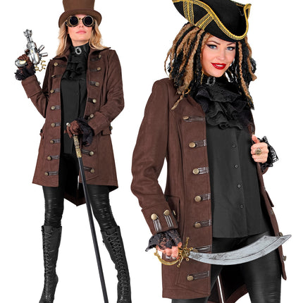 e-carnavalskleding-SYK Piraten/ steampunkjas voor dames