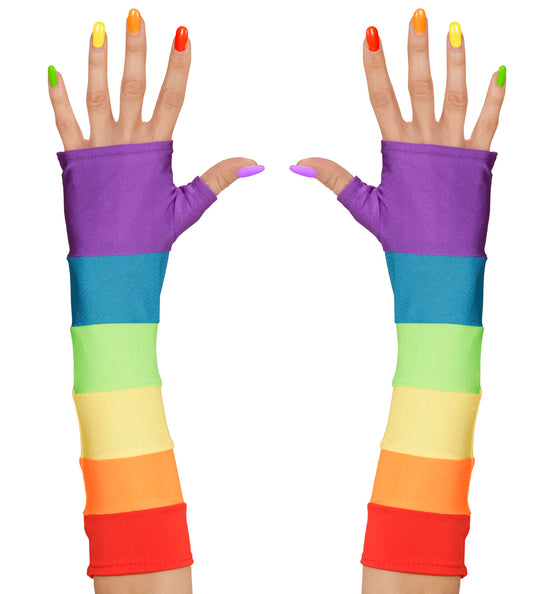 e-carnavalskleding-SYK Regenboog handschoenen