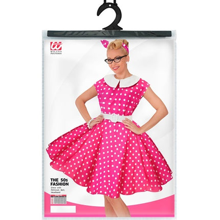 e-carnavalskleding-SYK Rock-'n-roll fashion jurk roze 50s