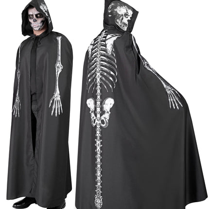 e-carnavalskleding-SYK Skeleton cape met capuchon