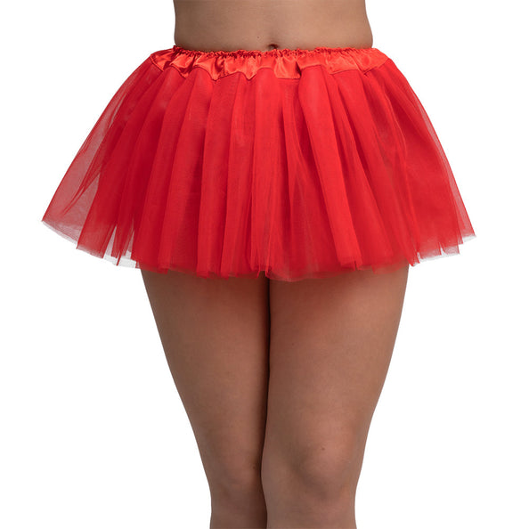 e-carnavalskleding-SYK Tutu met satijnen tailleband 28cm - ROOD