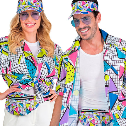 e-carnavalskleding-SYK Verkleedset jaren 80 funky fashion wit