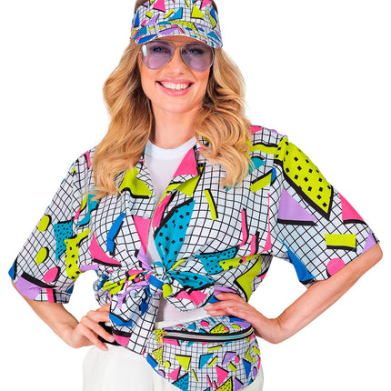 e-carnavalskleding-SYK Verkleedset jaren 80 funky fashion wit