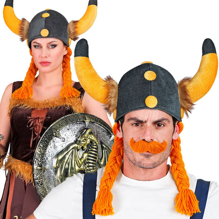 e-carnavalskleding-SYK Viking helm met vlechten