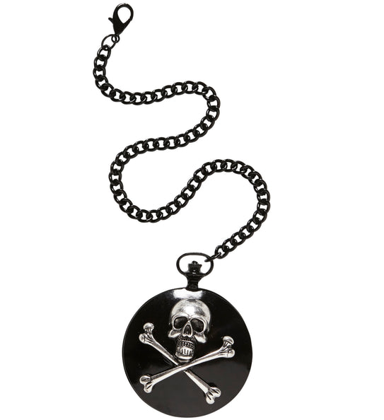 e-carnavalskleding-SYK Zakhorloge met ketting en doodskop