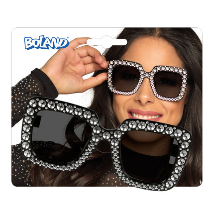 E-Carnavalskleding.nl Bril Bling bling zwart