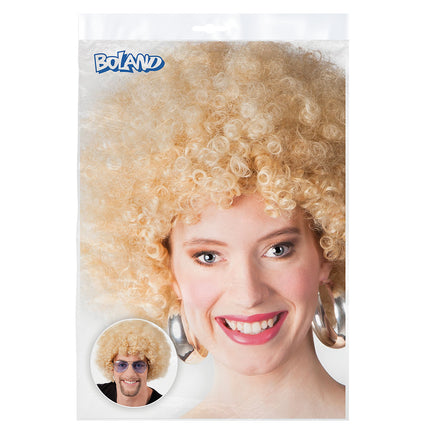 E-Carnavalskleding.nl Clown pruik afro krullen Groove blond